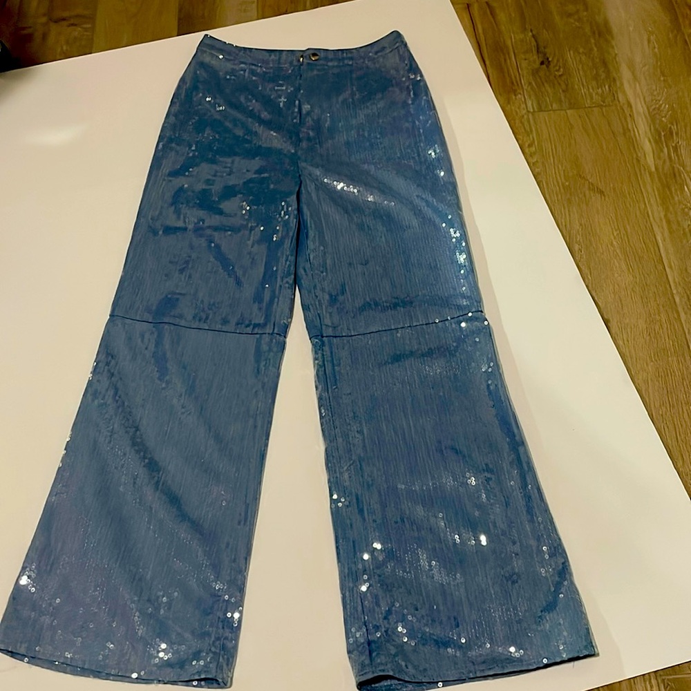 Lovers and friends blue sequin pants new never worn size medium